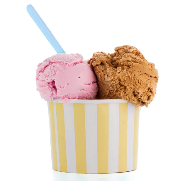 Ice cream scoop in paper cup — Stock Photo, Image