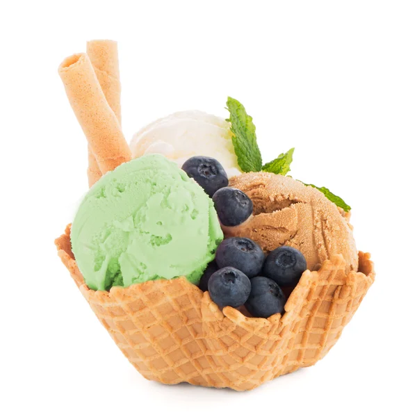 Palette gelato in ciotola per wafer — Foto Stock