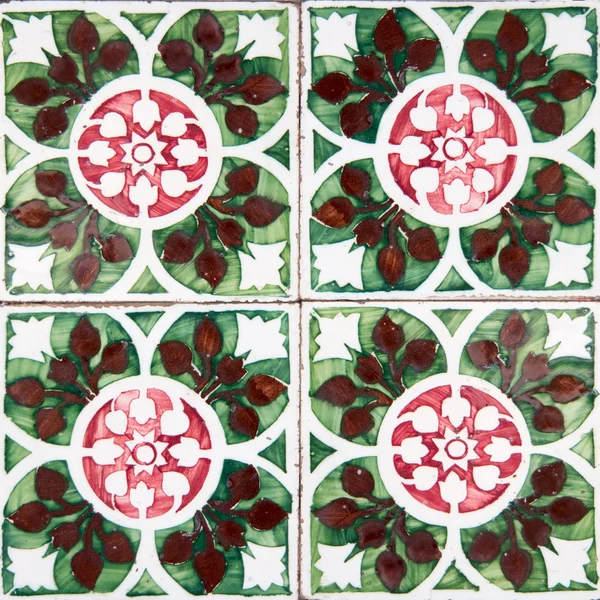 Traditional Portuguese glazed tiles — Stock Photo, Image