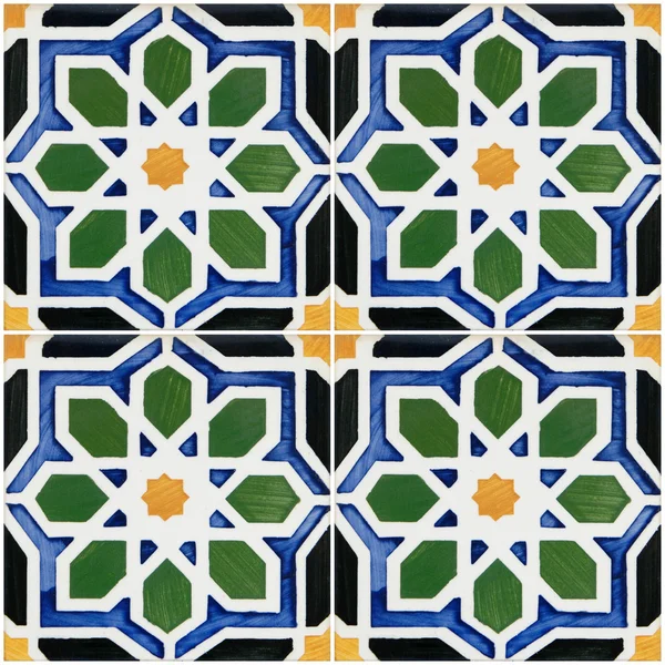 Traditional Portuguese glazed tiles — Stock Photo, Image