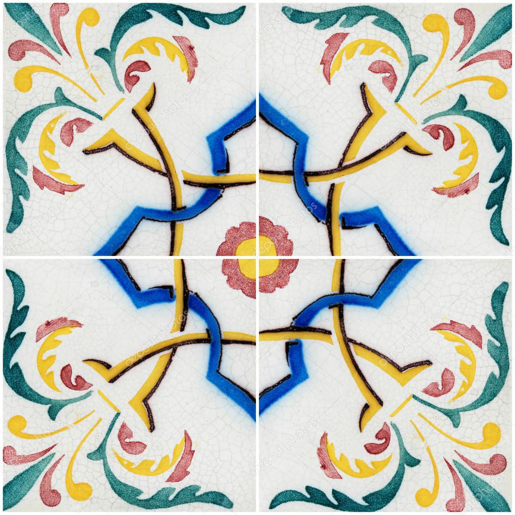 Traditional Portuguese glazed tiles