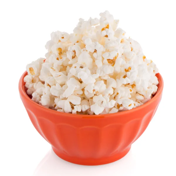 Popcorn in una ciotola arancione — Foto Stock