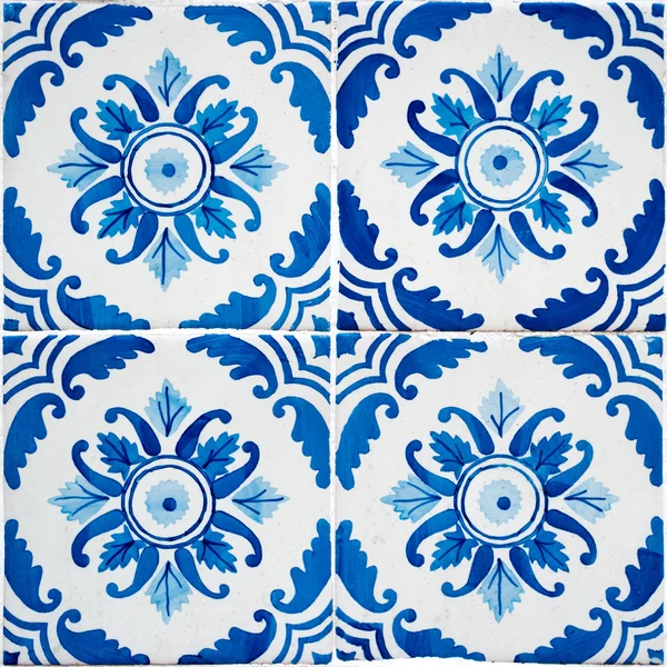 Traditional Portuguese glazed tiles — Stock Photo, Image