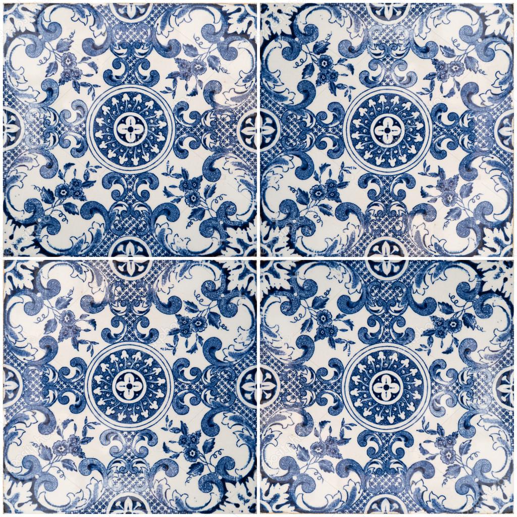 Traditional Portuguese glazed tiles