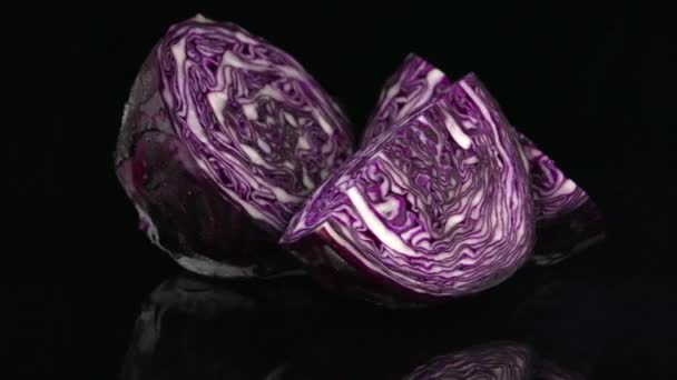 Red cabbage rotating — Stock Video