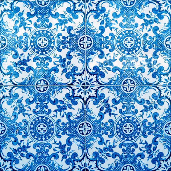 Traditional Portuguese glazed tiles — Stock Photo, Image