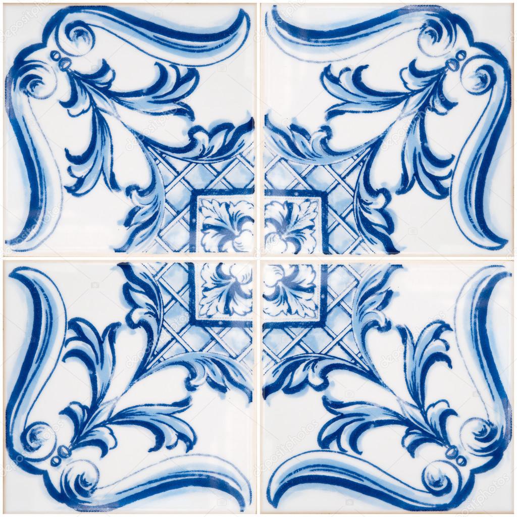 Traditional Portuguese glazed tiles