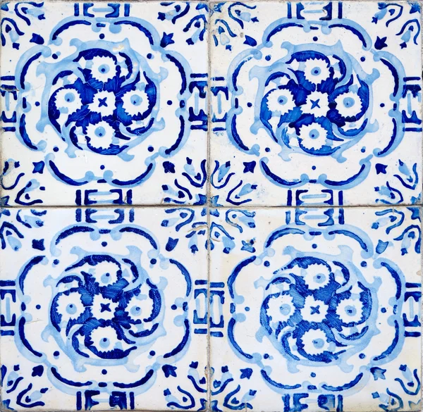 Traditional Portuguese glazed tiles — Stock Photo, Image