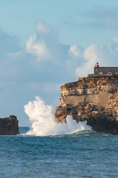 Nazare's lighthouse — 图库照片