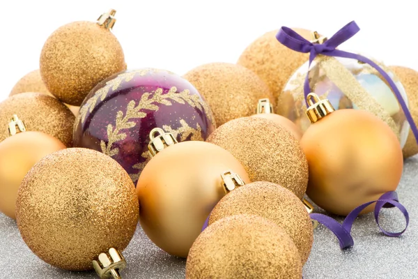 Golden christmas balls — Stock Photo, Image