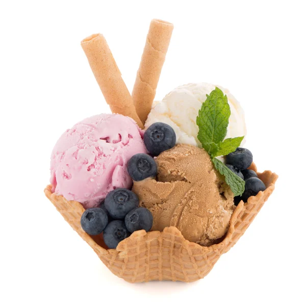 Palette gelato in ciotola per wafer — Foto Stock
