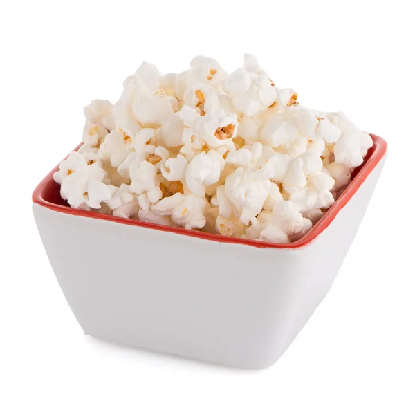 Popcorn in una ciotola bianca — Foto Stock