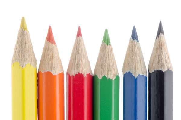 Closeup of color pencils