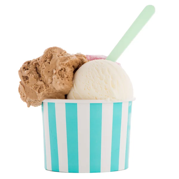 Ice cream scoop in paper cup — Stock Photo, Image