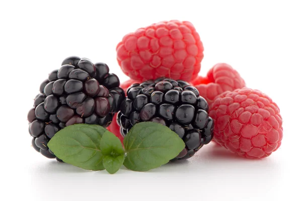 Framboos met blackberry — Stockfoto