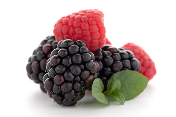 Framboos met blackberry — Stockfoto