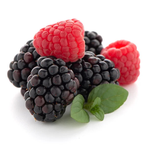 Framboos met blackberry — Stockfoto