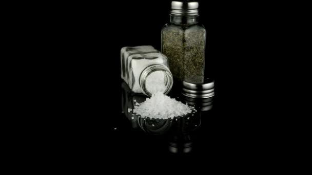 Salt och oregano shakers — Stockvideo