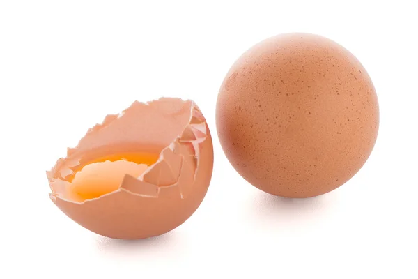 Rohe Eier isoliert auf weiß — Stockfoto