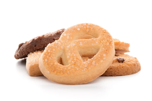 Boter cookies op wit — Stockfoto