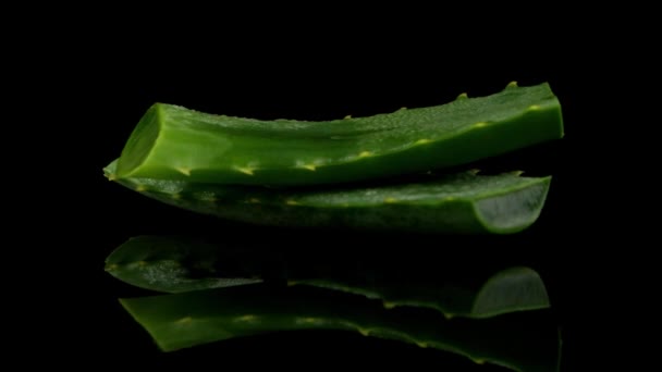 Sliced aloe leaf — Stock Video
