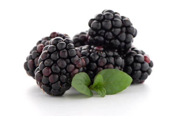 Brombeeren mit Blättern — Stockfoto