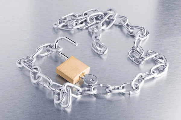 Closeup on silver chain — Stock Photo, Image
