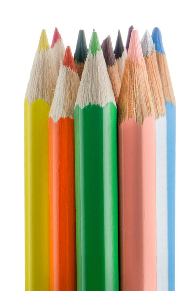 Closeup of color pencils