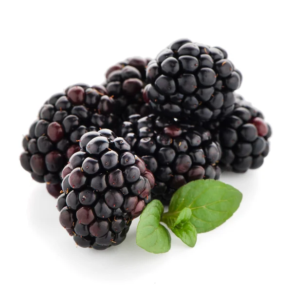 Blackberries with leaves — Stock Photo, Image