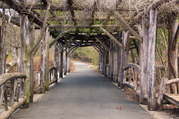 Rustic wood arbor — Stock Photo, Image