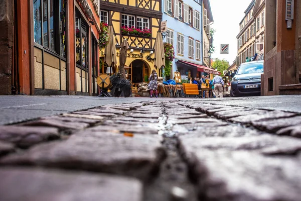 Strasbourg France Septembre 2018 Perspective Angle Bas Avec Rue Pavée — Photo