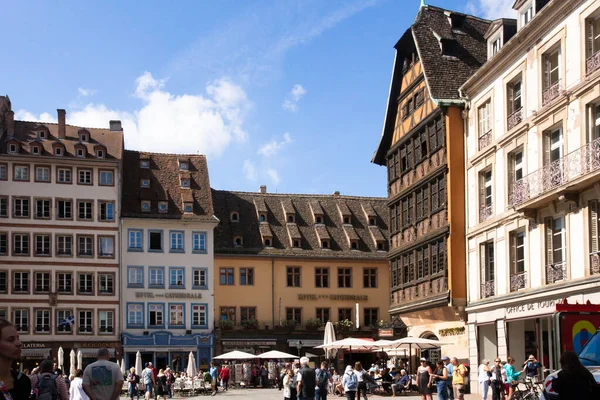 Strasbourg France Septembre 2018 Place Ville Avec Des Personnes Visibles — Photo