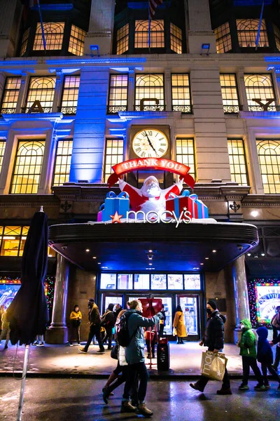 New York City December 2020 Macy Herald Square Het Centrum — Stockfoto