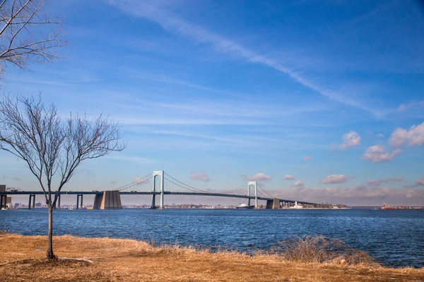 Throgs Neck Köprüsü Long Island Sound New York Bayside Queens — Stok fotoğraf