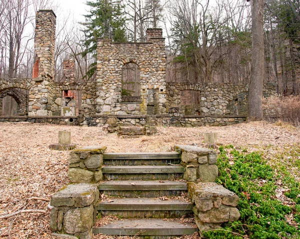 Régi Cornwalli Kastély Romjai New York Állambeli Hudson Highlands Erdejében — Stock Fotó