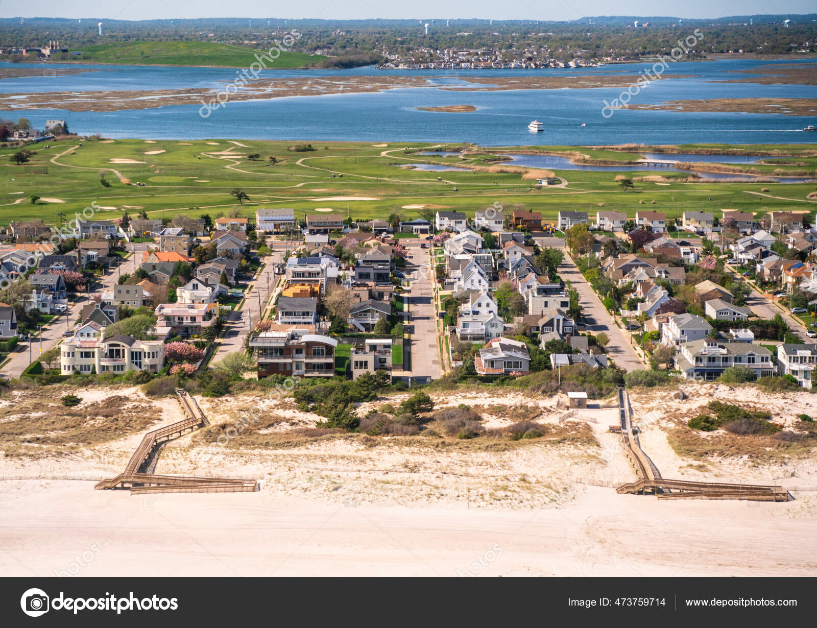 Aerial View Nassau County Long Island New York Community Homes - Main Image