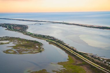 Ariel Long Island New York manzaralı Jones Beach State Park manzaralı