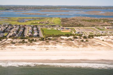 Long Island New York 'taki Nassau Bölgesi üzerinde hava manzarası 