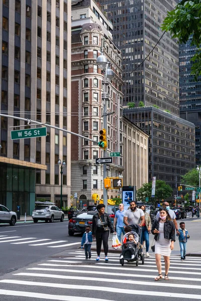 New York City Juni 2021 Midtown Manhattan Straat Scene Met — Stockfoto