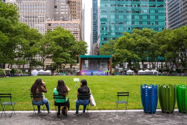 New York City June 2021 Scene Historic Bryant Park Midtown — Stock Photo, Image