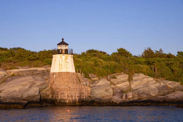 Bellissimo Faro Castle Hill Visto Della Costa Newport Rhode Island — Foto Stock