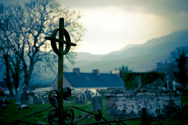 Kříž Irsko hřbitov — Stock fotografie