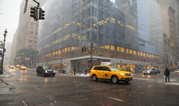 New York Winterwetter Stadtansicht — Stockfoto