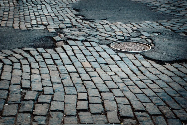 Oude geplaveide Street — Stockfoto