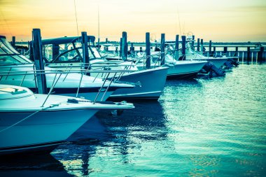 sunset boats clipart