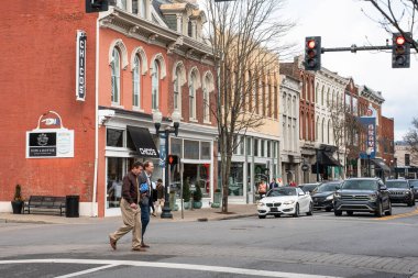 Franklin, Tennessee - Ocak 2026 Tarihi Franklin TN 'den ana cadde boyunca sokak sahnesi.