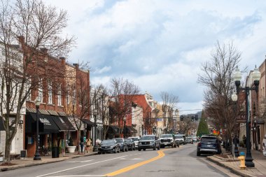 Franklin, Tennessee - Ocak 2026 Tarihi Franklin TN 'den ana cadde boyunca sokak sahnesi.