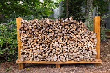 Firewood logs stacked clipart
