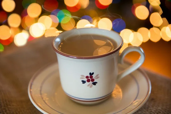 Christmas Coffee Lights — Stock Photo, Image