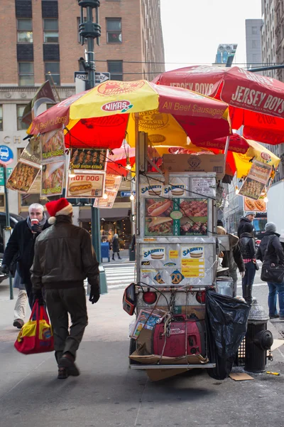 NYC potravin vozík dodavatele — Stock fotografie